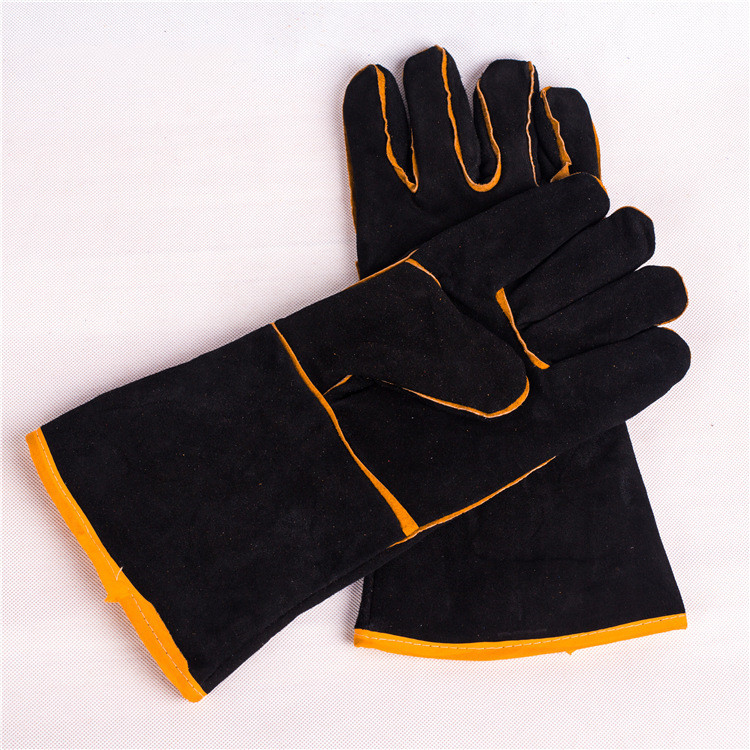 CHINESE TOP QUALITY HEAT RESISTANT COW SPLIT LEATHER SAFETY WELDING GLOVE