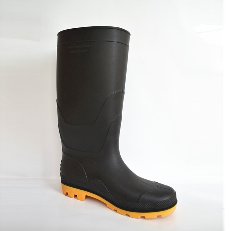 GOOD QUALITY PVC WORKING SAFETY STEEL TOE CAP GUMBOOTS MEN RUBBER RAIN BOOTS