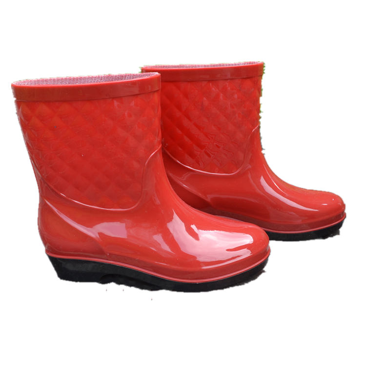 HOT SELL PURE BLUE PVC GUMBOOTS RAIN BOOTS PLASTIC SMOOTHLY GUMBOOTS WOMEN BOOTS RAIN