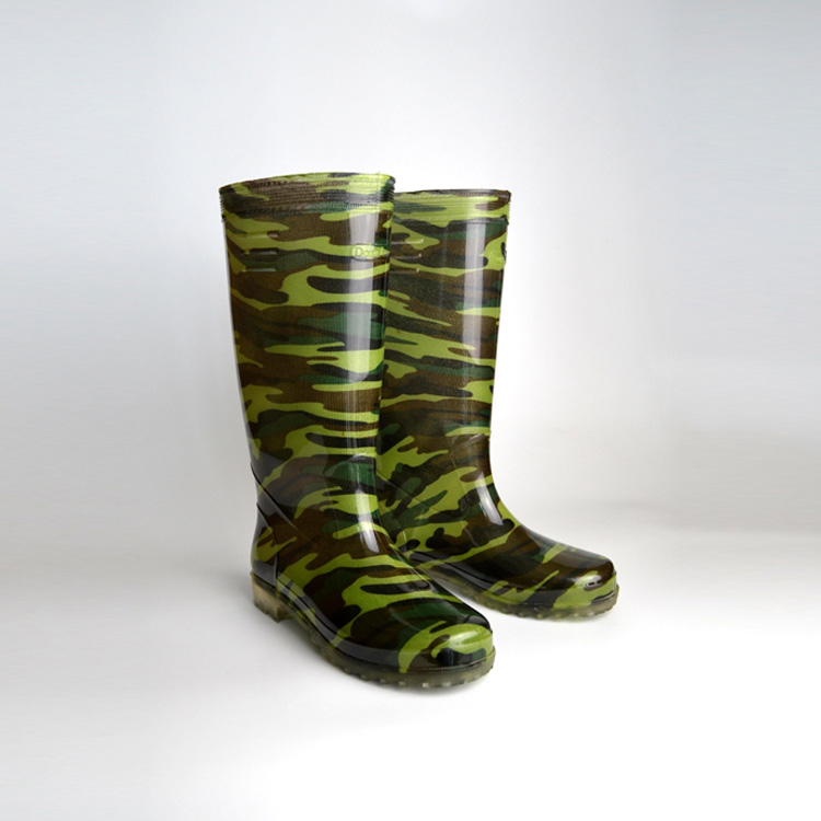 MAN GREEN CAMOUFLAGE NATURAL RUBBER PVC GUMBOOTS RUBBERS SHOES FOR MEN