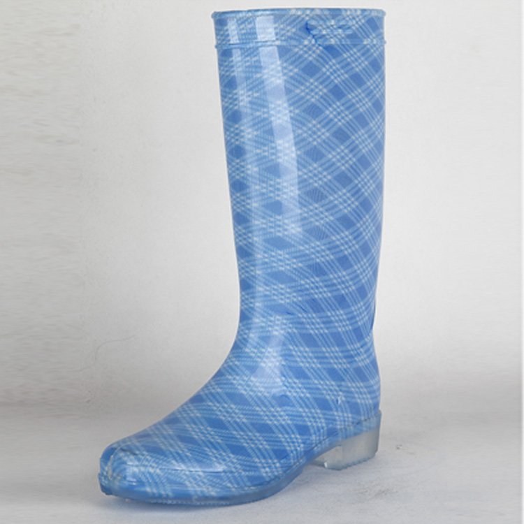 NEW DESIGN FASHIONABLE SEXY FANCY PRINTING WITH BUCKLE WIDE LEG COLORFUL WOMEN PVC GUMBOOTS