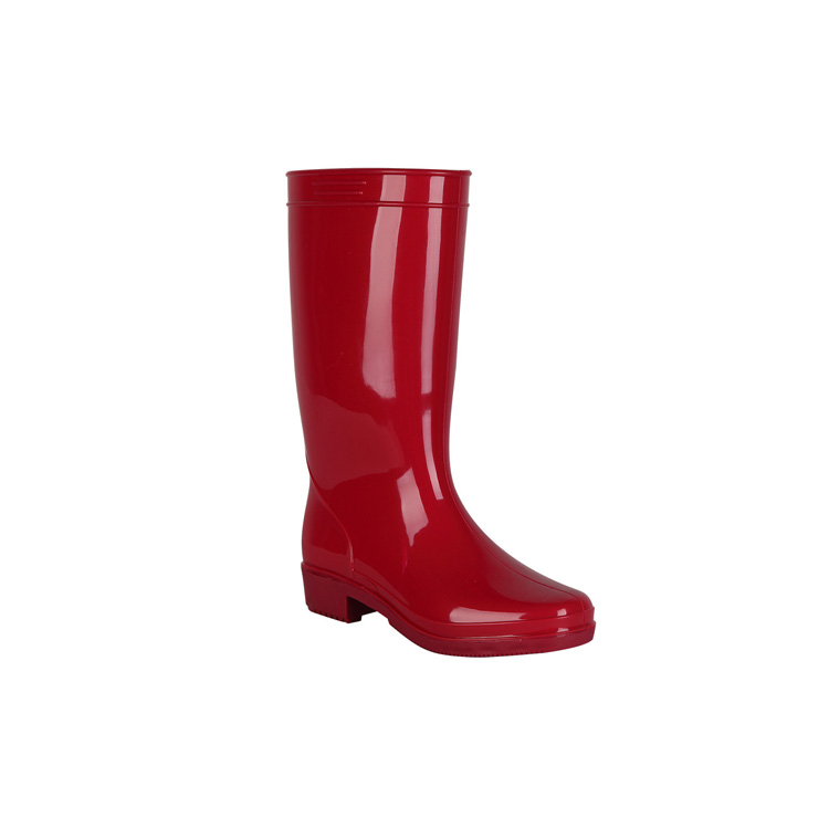 OEM WOMEN PVC TRANSPARENT COLOR HORSE RIDING HIGH HEEL GUMBOOTS RAIN BOOTS