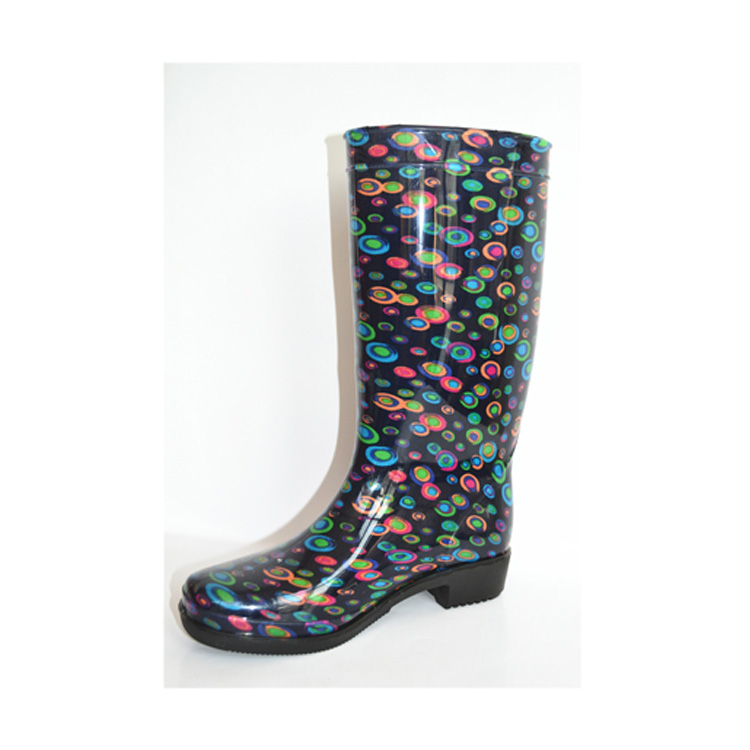 WHOLESALE WOMEN NATURAL RUBBER RAIN BOOTS WOMEN GUMBOOTS CUSTOM PRINT WELLINGTON